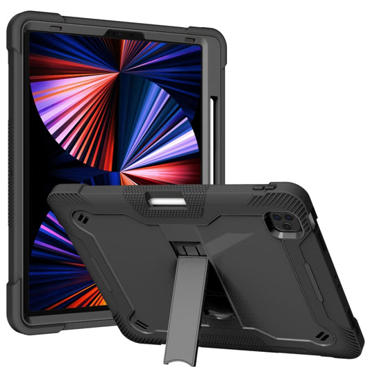 For iPad Pro 12.9 2022 / 2021 / 2020 / 2018 Silicone + PC Shockproof Tablet Case(Black) - iPad Pro 12.9 (2022/2021) Cases by buy2fix | Online Shopping UK | buy2fix