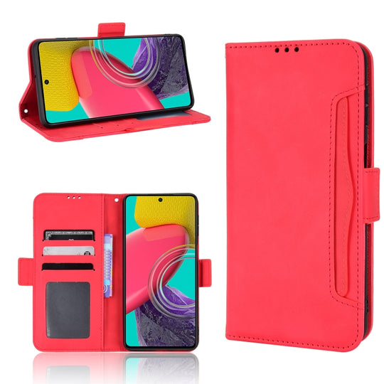 For Samsung Galaxy M53 5G Skin Feel Calf Pattern Horizontal Flip Leather Phone Case(Red)