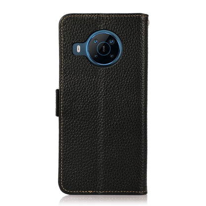 For Nokia X100 KHAZNEH Side-Magnetic Litchi Genuine Leather RFID Phone Case(Black) - Nokia Cases by buy2fix | Online Shopping UK | buy2fix