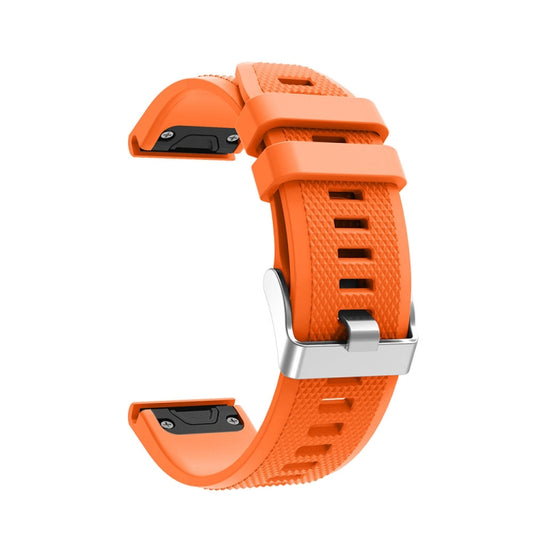 For Garmin Fenix 5 Silicone Watch Band(Orange) - Watch Bands by buy2fix | Online Shopping UK | buy2fix