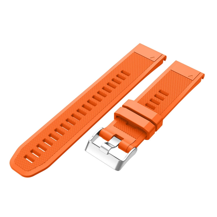 For Garmin Fenix 5 Silicone Watch Band(Orange) - Watch Bands by buy2fix | Online Shopping UK | buy2fix