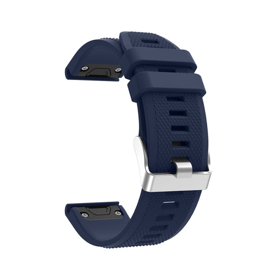 For Garmin Fenix 5 Silicone Watch Band(Navy Blue) - Watch Bands by buy2fix | Online Shopping UK | buy2fix
