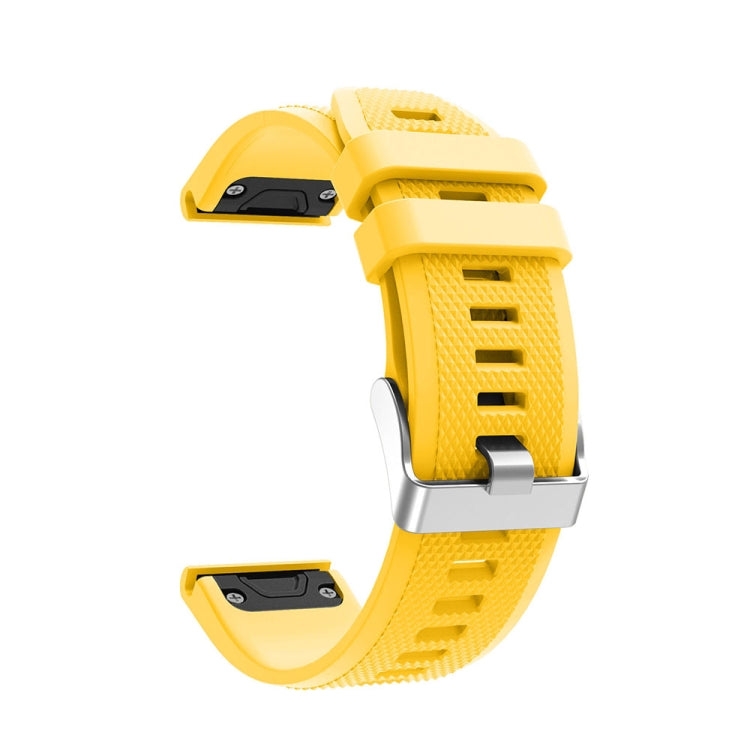 For Garmin Fenix 5 Silicone Watch Band(Yellow) - Watch Bands by buy2fix | Online Shopping UK | buy2fix