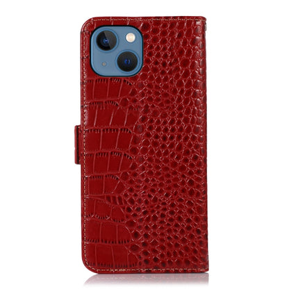 For iPhone 13 Crocodile Top Layer Cowhide Leather Phone Case(Red) - iPhone 13 Cases by buy2fix | Online Shopping UK | buy2fix