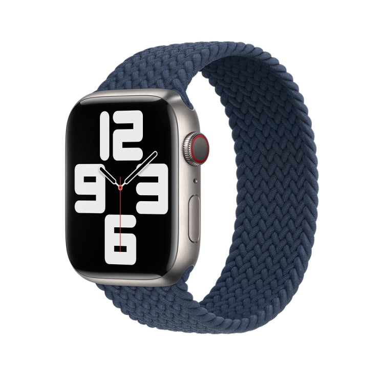 150mm Nylon Braided Watch Band For Apple Watch Ultra 49mm&Watch Ultra 2 49mm / Series 9&8&7 45mm / SE 3&SE 2&6&SE&5&4 44mm / 3&2&1 42mm(Dark Blue) - Watch Bands by buy2fix | Online Shopping UK | buy2fix