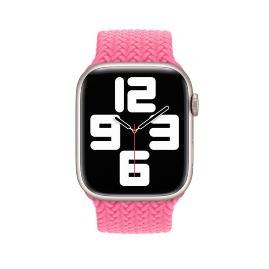 150mm Nylon Braided Watch Band For Apple Watch Ultra 49mm&Watch Ultra 2 49mm / Series 9&8&7 45mm / SE 3&SE 2&6&SE&5&4 44mm / 3&2&1 42mm (Pink) by buy2fix