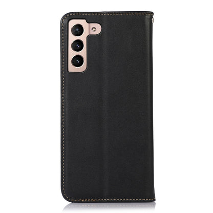 For Samsung Galaxy S22 5G KHAZNEH Nappa Top Layer Cowhide Leather Phone Case(Black) - Galaxy S22 5G Cases by buy2fix | Online Shopping UK | buy2fix