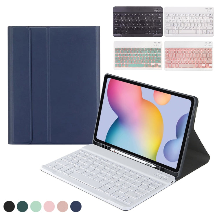 Square Cap Bluetooth Keyboard Leather Case with Pen Slot for Samsung Galaxy Tab S6 Lite(Dark Blue) - Samsung Keyboard by buy2fix | Online Shopping UK | buy2fix