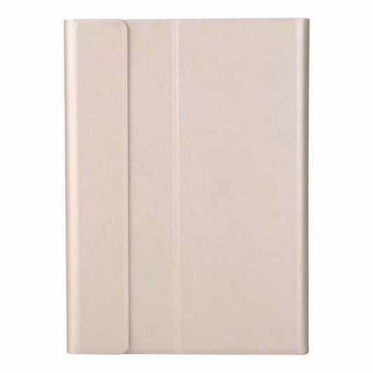 Round Cap Bluetooth Keyboard Leather Case with Pen Slot for Samsung Galaxy Tab S6 Lite, Specification:without Touchpad(Gold+White Keyboard) by buy2fix