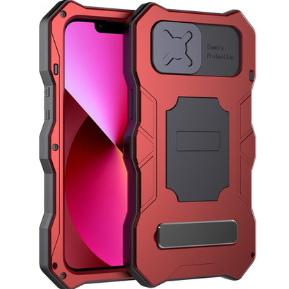 For iPhone 13 Metal + Silicone Sliding Camshield Holder Phone Case(Red) - iPhone 13 Cases by buy2fix | Online Shopping UK | buy2fix