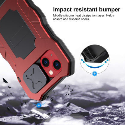 For iPhone 13 Metal + Silicone Sliding Camshield Holder Phone Case(Red) - iPhone 13 Cases by buy2fix | Online Shopping UK | buy2fix