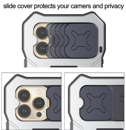 For iPhone 13 Pro Metal + Silicone Sliding Camshield Holder Phone Case (Silver) - iPhone 13 Pro Cases by buy2fix | Online Shopping UK | buy2fix