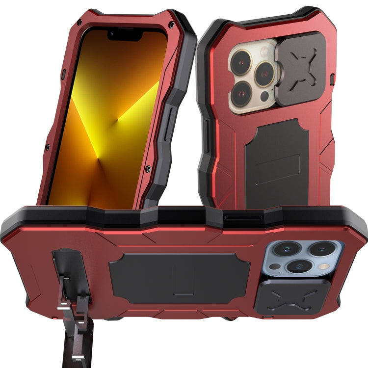For iPhone 13 Pro Max Metal + Silicone Sliding Camshield Holder Phone Case (Red) - iPhone 13 Pro Max Cases by buy2fix | Online Shopping UK | buy2fix
