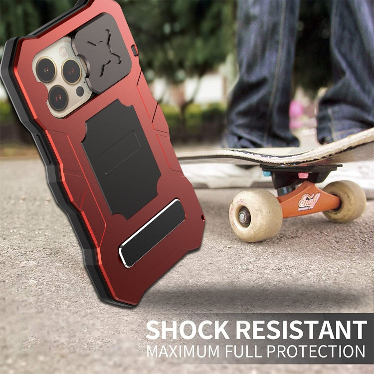 For iPhone 13 Pro Max Metal + Silicone Sliding Camshield Holder Phone Case (Red) - iPhone 13 Pro Max Cases by buy2fix | Online Shopping UK | buy2fix