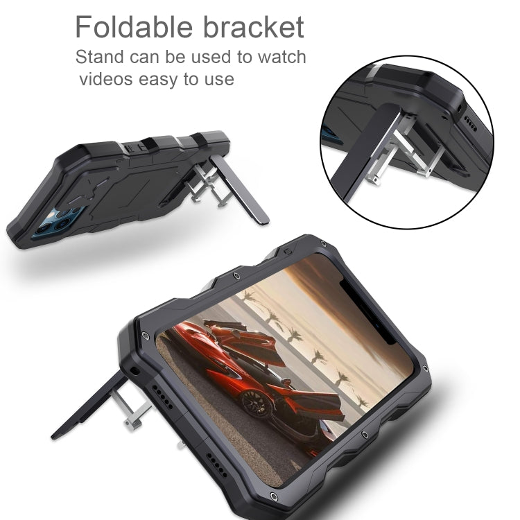 For iPhone 12 / 12 Pro Metal + Silicone Sliding Camshield Holder Phone Case(Black) - iPhone 12 / 12 Pro Cases by buy2fix | Online Shopping UK | buy2fix