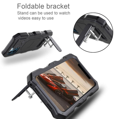 For iPhone 12 Pro Max Metal + Silicone Sliding Camshield Holder Phone Case(Black) - iPhone 12 Pro Max Cases by buy2fix | Online Shopping UK | buy2fix