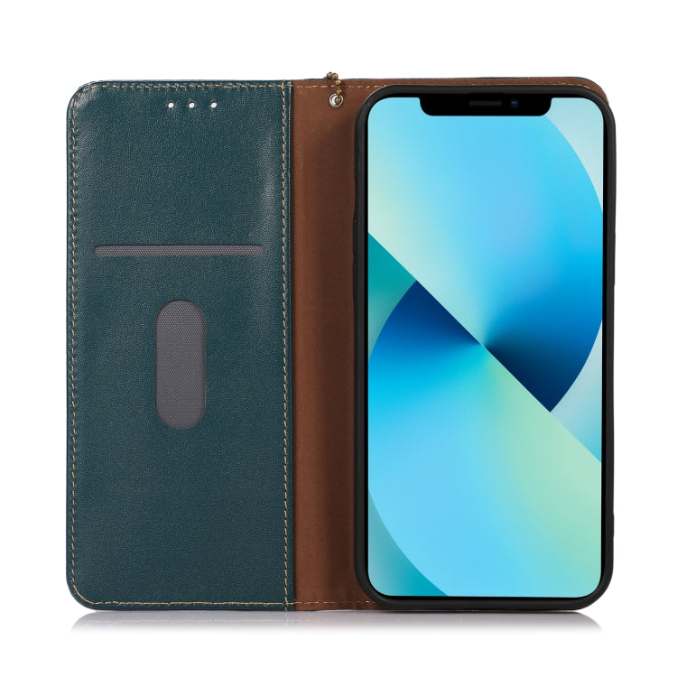 For Motorola Moto G52 4G KHAZNEH Nappa Top Layer Cowhide Leather Phone Case(Green) - Motorola Cases by buy2fix | Online Shopping UK | buy2fix