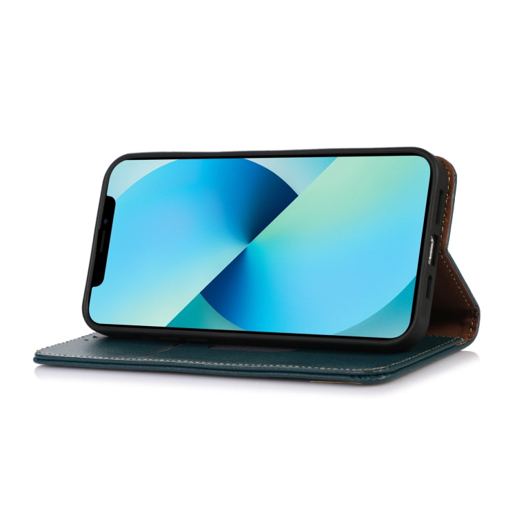 For Motorola Moto G52 4G KHAZNEH Nappa Top Layer Cowhide Leather Phone Case(Green) - Motorola Cases by buy2fix | Online Shopping UK | buy2fix