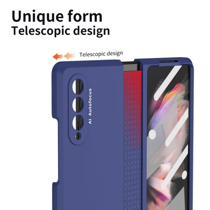 For Samsung Galaxy Z Fold3 5G 360 Full Body TPU Hinge Flip Phone Case(Blue) - Galaxy Phone Cases by buy2fix | Online Shopping UK | buy2fix