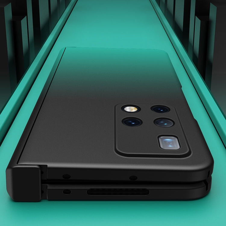 For Huawei Mate X2 Colorful Gradient Tempered Film Integrated Phone Case(Black White) - Huawei Cases by buy2fix | Online Shopping UK | buy2fix