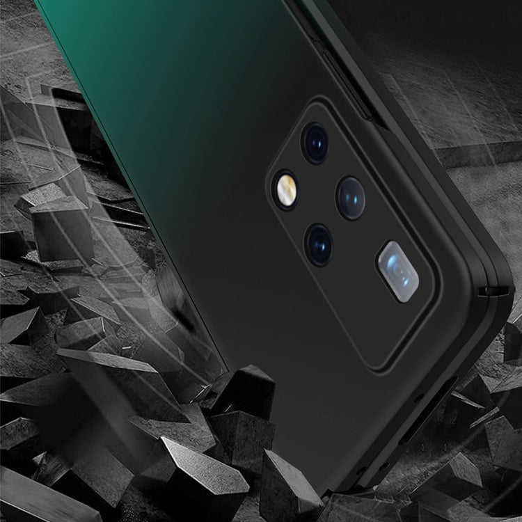 For Huawei Mate X2 Colorful Gradient Tempered Film Integrated Phone Case(Black White) - Huawei Cases by buy2fix | Online Shopping UK | buy2fix