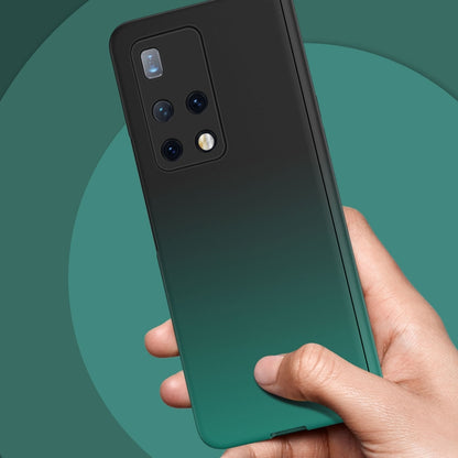 For Huawei Mate X2 Colorful Gradient Tempered Film Integrated Phone Case(Cyan) - Huawei Cases by buy2fix | Online Shopping UK | buy2fix