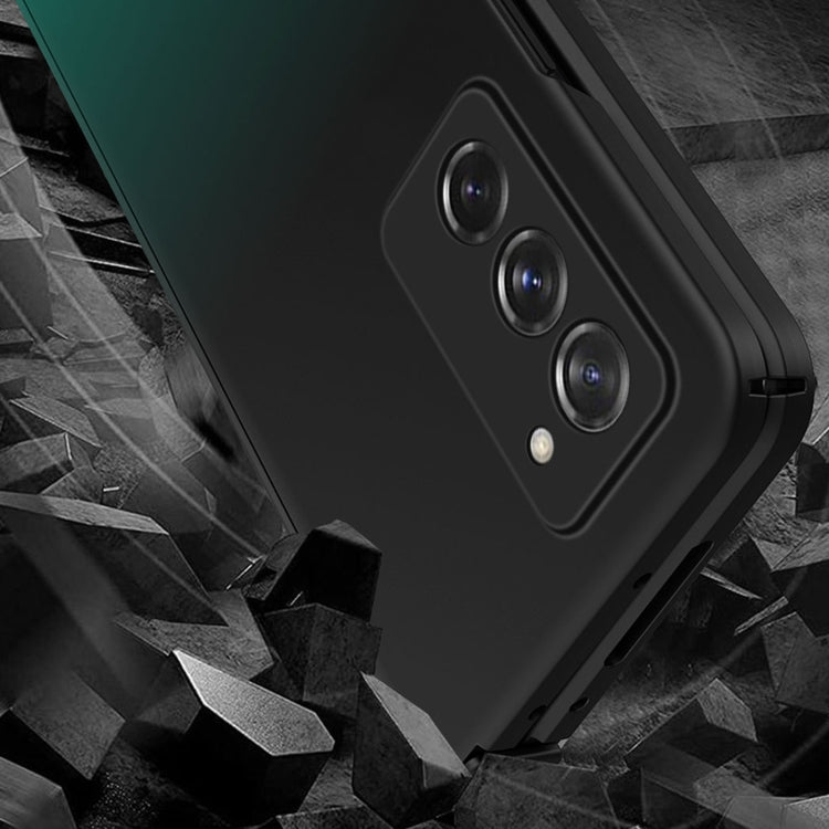 For Samsung Galaxy Z Fold2 5G Colorful Gradient Tempered Film Integrated Phone Case(Black White) - Galaxy Phone Cases by buy2fix | Online Shopping UK | buy2fix