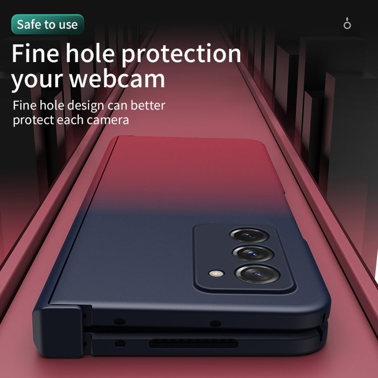 For Samsung Galaxy Z Fold2 5G Colorful Gradient Tempered Film Integrated Phone Case(Blue Red) - Galaxy Phone Cases by buy2fix | Online Shopping UK | buy2fix