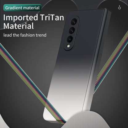 For Samsung Galaxy Z Fold3 5G Colorful Gradient Tempered Film Integrated Phone Case(Black White) - Galaxy Phone Cases by buy2fix | Online Shopping UK | buy2fix