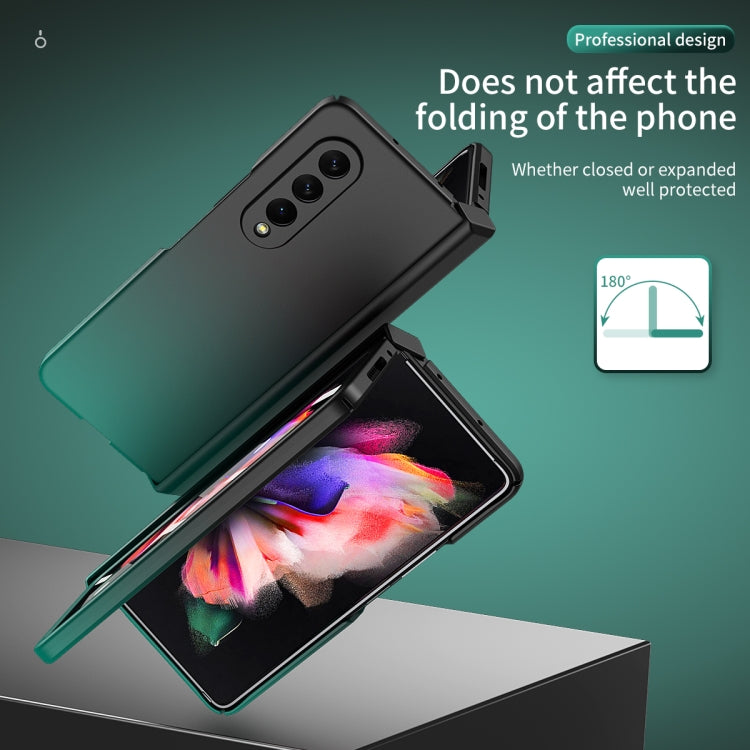 For Samsung Galaxy Z Fold3 5G Colorful Gradient Tempered Film Integrated Phone Case(Cyan) - Galaxy Phone Cases by buy2fix | Online Shopping UK | buy2fix