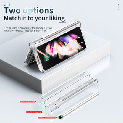For Samsung Galaxy Z Fold3 5G 360 Full Body Electroplating Hinge Phone Case with Stylus(Transparent) - Galaxy Phone Cases by buy2fix | Online Shopping UK | buy2fix