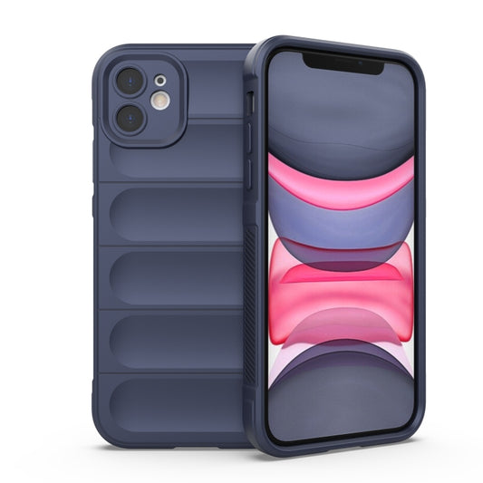 For iPhone 11 Magic Shield TPU + Flannel Phone Case (Dark Blue) by buy2fix