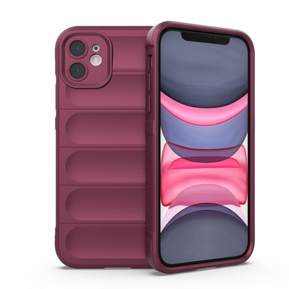 For iPhone 11 Magic Shield TPU + Flannel Phone Case (Wine Red) by buy2fix