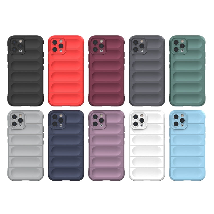 For iPhone 11 Pro Magic Shield TPU + Flannel Phone Case (Dark Blue) by buy2fix