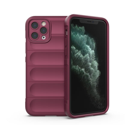 For iPhone 11 Pro Magic Shield TPU + Flannel Phone Case (Wine Red) by buy2fix