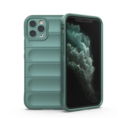 For iPhone 11 Pro Max Magic Shield TPU + Flannel Phone Case (Dark Green) by buy2fix