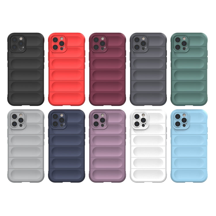 For iPhone 12 Pro Magic Shield TPU + Flannel Phone Case(Light Blue) by buy2fix