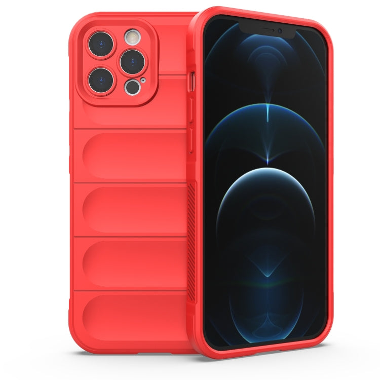 For iPhone 12 Pro Max Magic Shield TPU + Flannel Phone Case(Red) by buy2fix