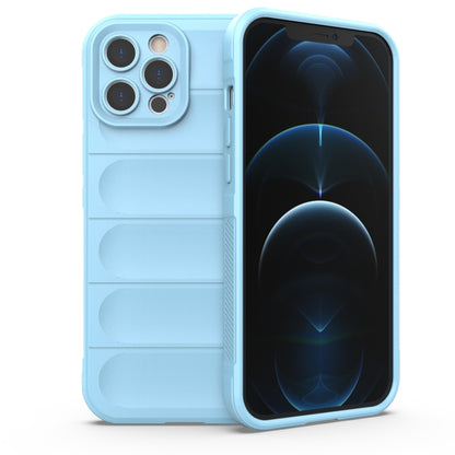 For iPhone 12 Pro Max Magic Shield TPU + Flannel Phone Case(Light Blue) by buy2fix