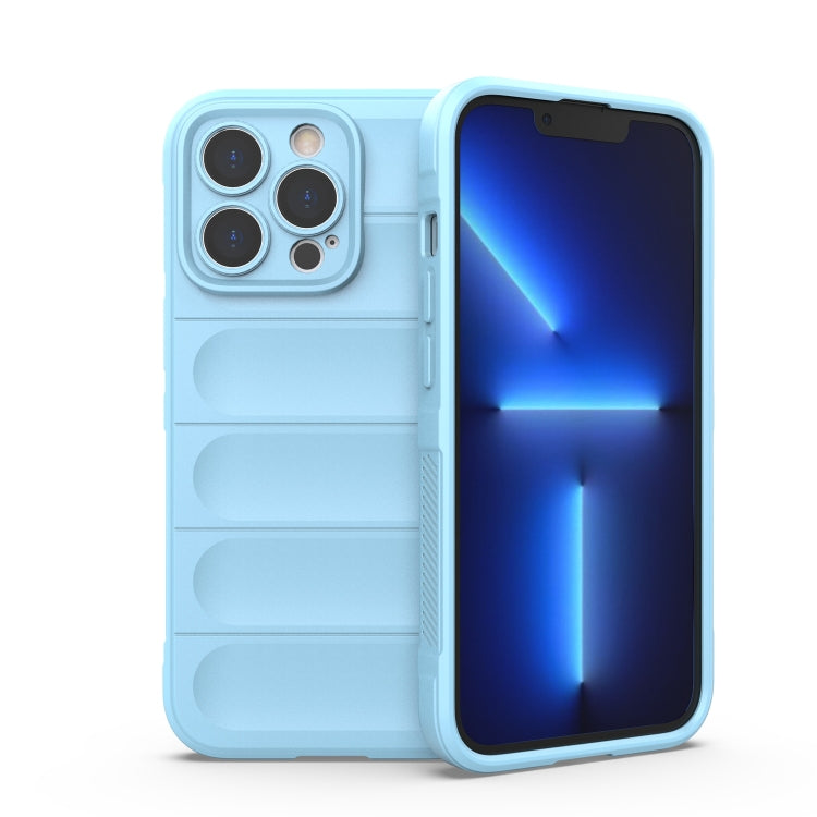 For iPhone 13 Pro Magic Shield TPU + Flannel Phone Case (Light Blue) by buy2fix