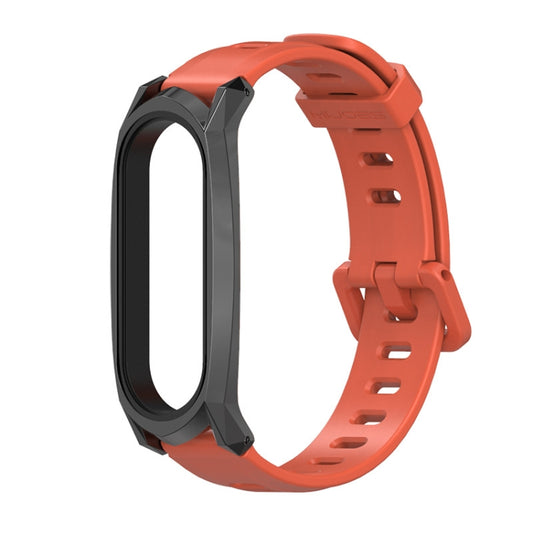 For Xiaomi Mi Band 6 / 5 / 4 / 3 Mijobs Flat Hole Silicone Watch Band, Style:GT Case(Orange+Black) - Watch Bands by MIJOBS | Online Shopping UK | buy2fix