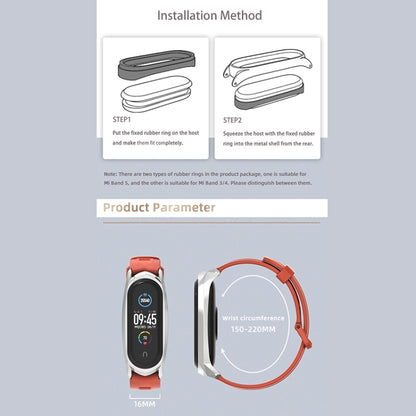 For Xiaomi Mi Band 6 / 5 / 4 / 3 Mijobs Flat Hole Silicone Watch Band, Style:TF Case(Red+Gold) - Watch Bands by MIJOBS | Online Shopping UK | buy2fix