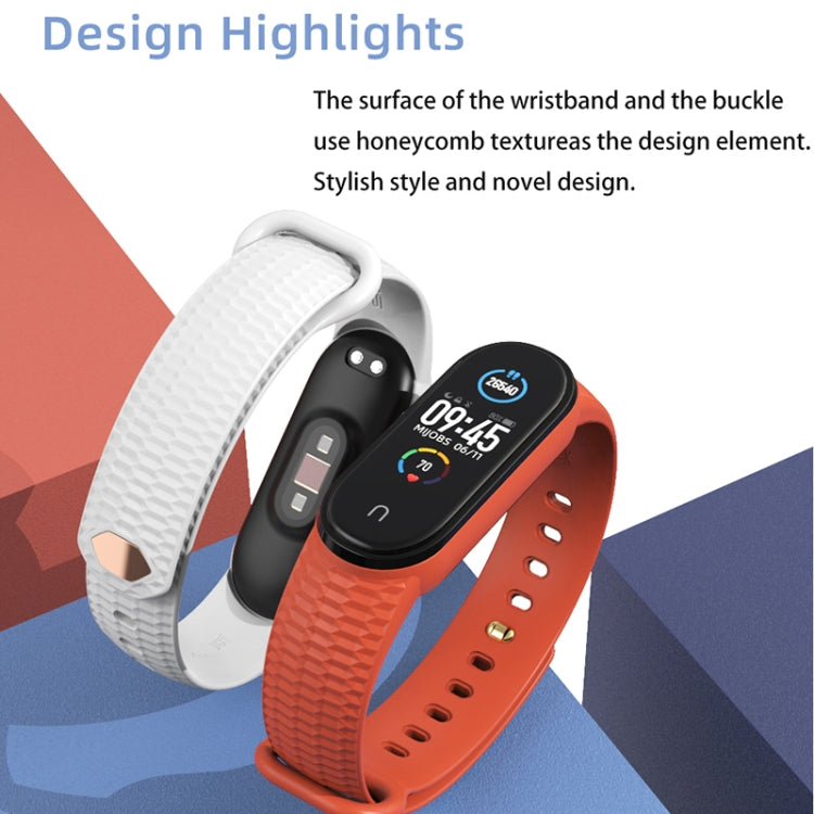 For Xiaomi Mi Band 5/6/7 Mijobs Solid Color Honeycomb Silicone Watch Band(Red) - Watch Bands by MIJOBS | Online Shopping UK | buy2fix