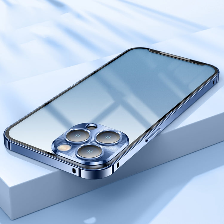 Frosted Metal Phone Case For iPhone 12 Pro(Blue) - iPhone 12 / 12 Pro Cases by buy2fix | Online Shopping UK | buy2fix