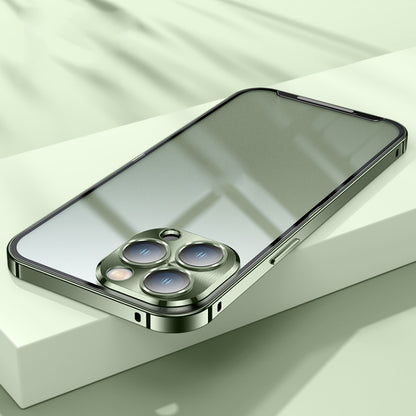Frosted Metal Phone Case For iPhone 12 Pro(Green) - iPhone 12 / 12 Pro Cases by buy2fix | Online Shopping UK | buy2fix