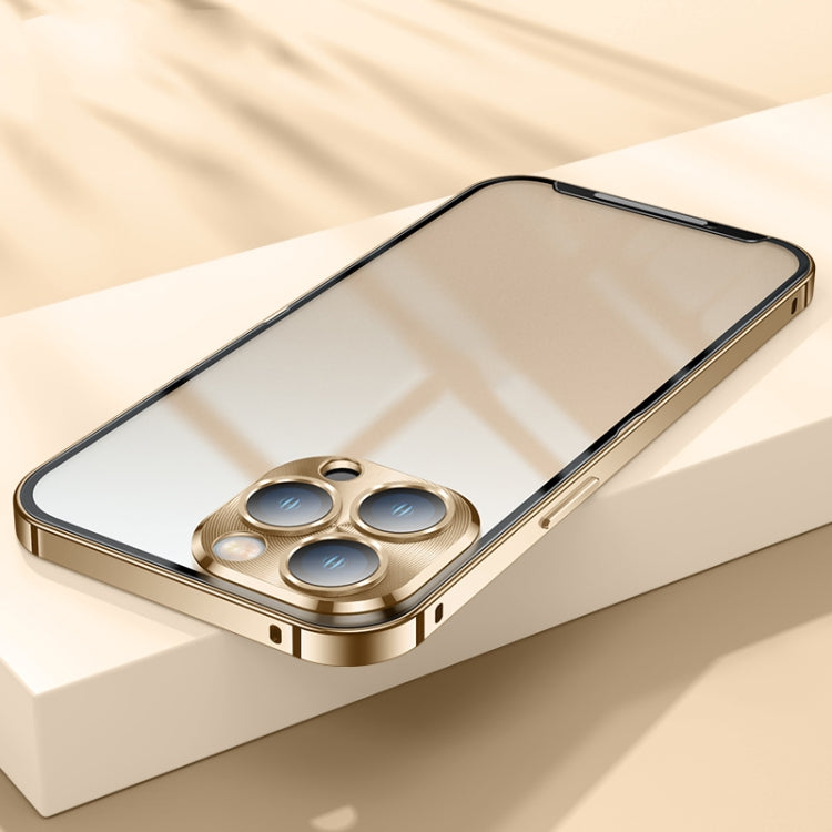 Frosted Metal Phone Case For iPhone 12 Pro(Gold) - iPhone 12 / 12 Pro Cases by buy2fix | Online Shopping UK | buy2fix