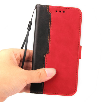 For OPPO Find X5 Lite / Reno7 5G Global Stitching-Color Flip Leather Phone Case(Red) - OPPO Cases by buy2fix | Online Shopping UK | buy2fix