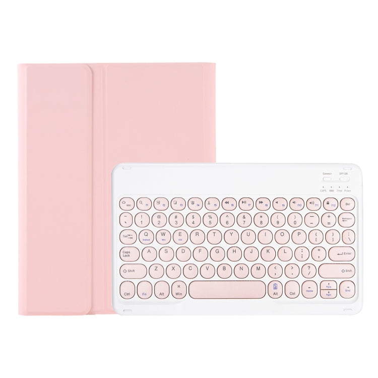 YA700B Candy Color Skin Feel Texture Round Keycap Bluetooth Keyboard Leather Case For Samsung Galaxy Tab S8 11 inch SM-X700 / SM-X706 & S7 11 inch SM-X700 / SM-T875(Pink) - Samsung Keyboard by buy2fix | Online Shopping UK | buy2fix