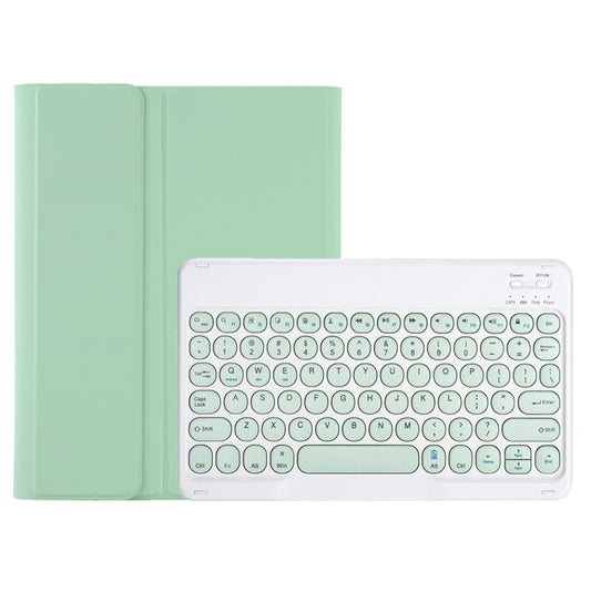 YA700B Candy Color Skin Feel Texture Round Keycap Bluetooth Keyboard Leather Case For Samsung Galaxy Tab S8 11 inch SM-X700 / SM-X706 & S7 11 inch SM-X700 / SM-T875(Light Green) by buy2fix