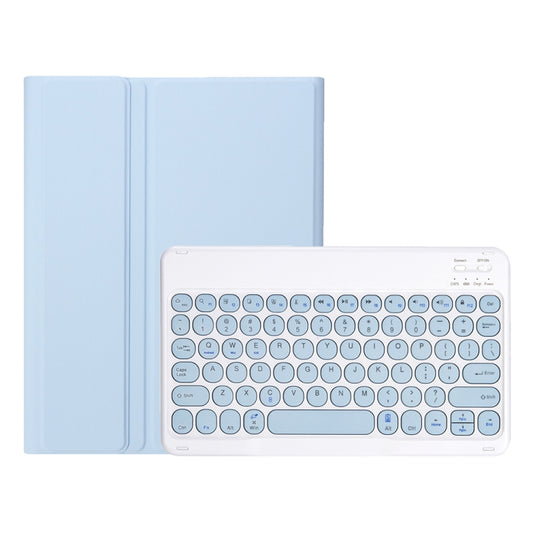 YA700B Candy Color Skin Feel Texture Round Keycap Bluetooth Keyboard Leather Case For Samsung Galaxy Tab S8 11 inch SM-X700 / SM-X706 & S7 11 inch SM-X700 / SM-T875(White Ice) by buy2fix